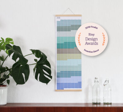 Etsy Design Awards Finalist Wandkalender 2025 Pastell Türkis Kalender Jahresplaner 2025 Homeoffice Wallplanner Designkalender